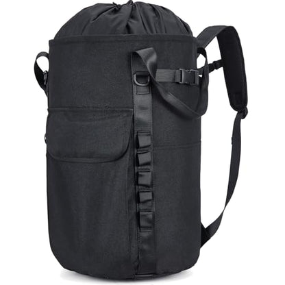 Arborist Rope Bag, 35L Tree Climbing Rope Bag, Arborist Equipment Bucket Backpack, Arborist Gear Carrier Bag with Side Pockets, Tough Rock Climbing Backpack, Rock and Tree Climbing Gear - color: Black