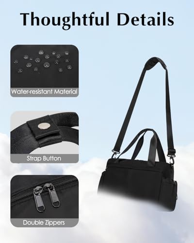 Small Gym Bag, Mini Gym Bag with Yoga Mat Holder & Wet Compartment, Black | Yoga Mat Bag, Water Bottle Pocket, Detachable and Adjustable Shoulder Strap, Mini Duffle Bag for Workout Travel Dance - color: Black