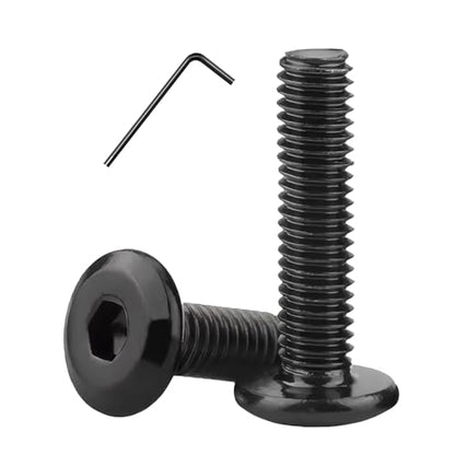 Metuja M6-1.0 x 45mm,20-Pack Black Flat Head Hex Socket Cap Screw Bolts,304 Stainless Steel,Fully Threaded M6 Bolts,Metric Fasteners for Furniture - size: M6-1.0x45mm