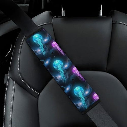 2 Pack Galaxy Jellyfish Car Seat Straps Shoulder Pads Soft Padded Seat Belt Cushion for Kids, All Vehicles, Pressure Relief - color: Pattern 1160
