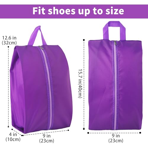6pcs Portable Shoe Organizer, Travel Pouches with Zipper, Golf Shoe Bags, Clothes Bags, Soccer Cleats Bag Shoe Pouch for Gym, Waterproof, Odor-Resistant (Purple) | Golf Shoe Bags, Clothes Bags, Soccer Cleats Bag Shoe Pouch for Gym, Waterproof, Odor-Resist