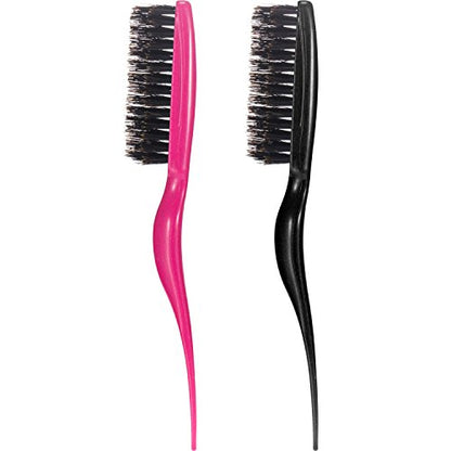 Frienda 2 Pieces Teasing Hair Brush Slick Back Brush | Boar Bristle Brush Comb, Women Salon Boar, Nylon Bristle, Beauty Styling, Slick Back, Backcombing Tool