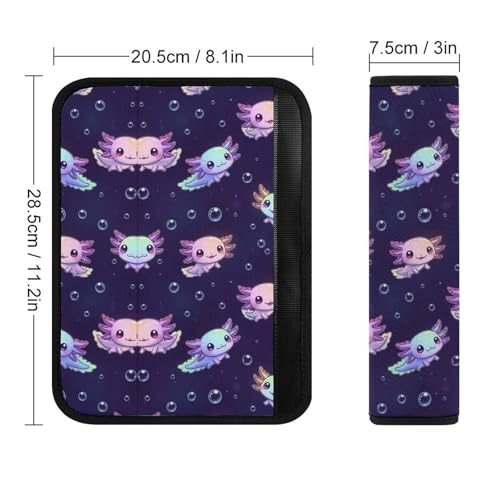 Universal Soft and Comfortable Axolotl Purple Seat Belt Shoulder Pad for Kids, Most Cars, 1 Pair Seat Belt Covers Cushion Anti-Slip Pad - color: Pattern 541