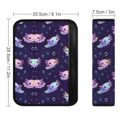 Universal Soft and Comfortable Axolotl Purple Seat Belt Shoulder Pad for Kids, Most Cars, 1 Pair Seat Belt Covers Cushion Anti-Slip Pad - color: Pattern 541