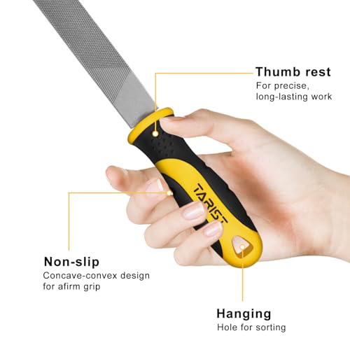 TARIST 10 inch Flat Metal File, Professional Carbon Steel file, Tool Sharpener for Professionals and DIY - size: 10 inch