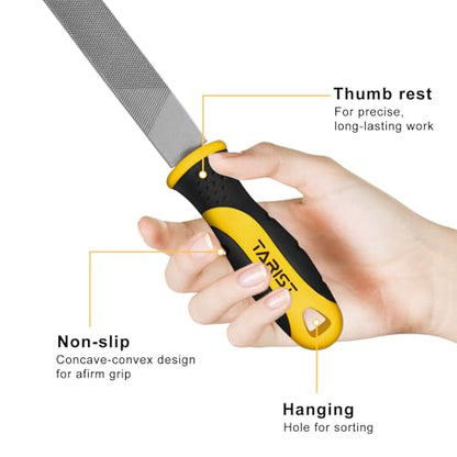 TARIST 10 inch Flat Metal File, Professional Carbon Steel file, Tool Sharpener for Professionals and DIY - size: 10 inch