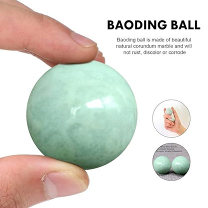 Traditional Chinese Baoding Balls, Marble Health Exercise Stress Relief Balls, Green, 2-Piece Set (Green, Medium-1.57") - color: Green, size: Medium-1.57"