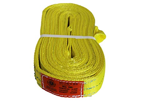 Kennedy Wire Rope & Sling Co. 2" x 24' 2-Ply Twist Eye Polyester Lifting Sling (Various Sizes in Listing) Made in The USA - color: 2" 2-Ply Twist Eye (Type 4), size: 2" x 24'