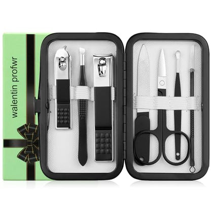 Nail Clipper Kit Nail Care Set for Men Women Nail Clipper Set Manicure Kit | Travel Manicure Set with Case Toe Finger Nail Clippers Personal Care Tools Nail Clipper Grooming Kit Gfit for Men Women - color: Black White