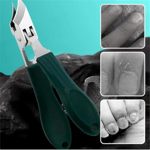 Angled Nail Clippers Heavy Duty Portable Nail Trimmer | Stainless Steel Toenail Trimmer for Kids Adults Seniors Men Women Home Office School Travel Fingernails - color: Green