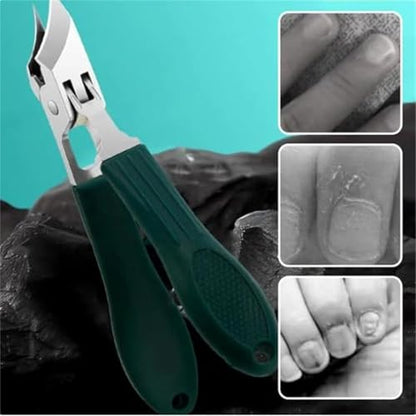 Angled Nail Clippers Heavy Duty Portable Nail Trimmer | Stainless Steel Toenail Trimmer for Kids Adults Seniors Men Women Home Office School Travel Fingernails - color: Green