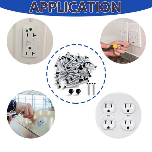 30 pcs 1" Wall Plate Screws, Black Outlet Screws 6-32 Thread Light Electrical Cover Panel Switch Plate Screws(Black） - color: Black, size: 1 Inch