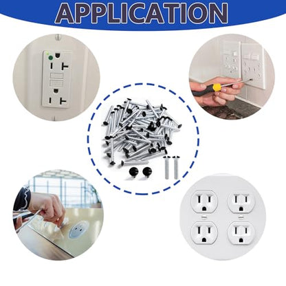 30 pcs 1" Wall Plate Screws, Black Outlet Screws 6-32 Thread Light Electrical Cover Panel Switch Plate Screws(Black） - color: Black, size: 1 Inch