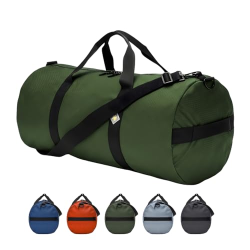 75L Hauler Heavy Duty Duffle Bag, Weatherproof Ripstop Gym Travel Gear Bag | Folds flat for storage. #10 double-slider zipper with splash cover. Wraparound handles rated for heavy loads. - color: Forestry Green, size: 14" x 30" (75 Liters)