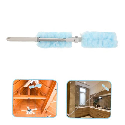 Vaguelly Telescoping Cobweb Duster with 360° Swivel Head and Washable Non-Woven Fabric, Aluminum Alloy Extension Pole for Room Dust Removal and Household Cleaning, Multiangle Adjustable
