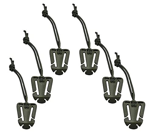 Jadedragon Multipurpose Tactical 360 Rotation D-Ring Clips/Locking Carabiner/Hydration Tube Clips/Elastic String Strap Management Tool for MOLLE Webbing Attachment Backpacks - color: K-Green