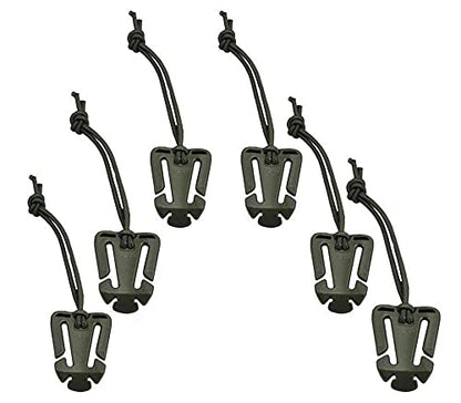 Jadedragon Multipurpose Tactical 360 Rotation D-Ring Clips/Locking Carabiner/Hydration Tube Clips/Elastic String Strap Management Tool for MOLLE Webbing Attachment Backpacks - color: K-Green