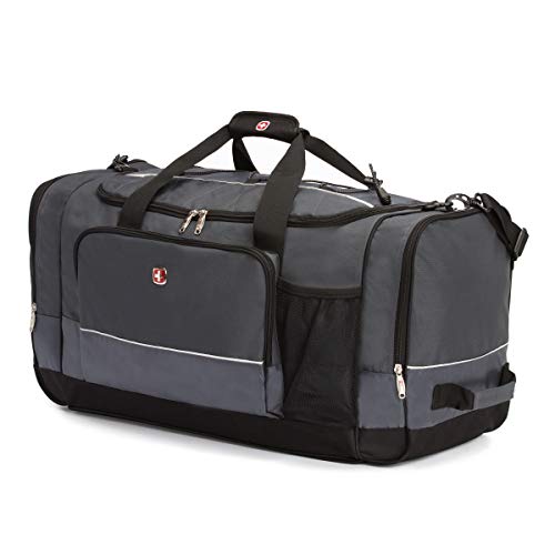 SwissGear Apex Duffle Bag for Travel and Gym with Bungee-Cord System - color: Charcoal, size: 28-Inch