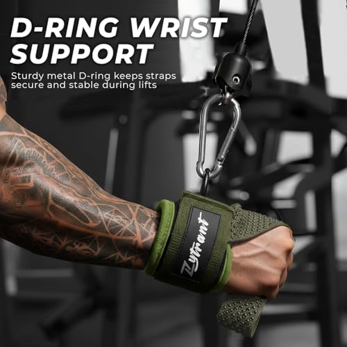 Weight Lifting Straps with Cuffed D Ring,Heavy Duty Thyick Comfortable Lifting Straps, Secure Fit, Enhanced Grip, Straps for Weightlifting & Gym Training - color: Green