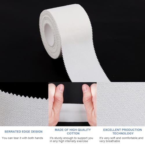 CHMI Athletic Tape,White Sports Tape (64 Pack), 640 Yards Rolls Very Strong Easy Tear NO Sticky Residue Best Tape for Gymnastics Climbing Bat Injuries Medical (1.5 Inch X 640 Yards).