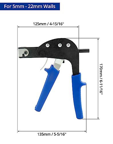 QWORK Hollow Wall Anchor Setting Tool with Non-Slip Rubber Grip and Safety Slip Guard, Metal Construction for Perfect Cavity Wall Fixings Installation