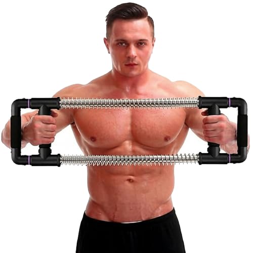 GoFitness Push Down Bar, Chest Exerciser at Home Workout Equipment | Upper Body Strength Trainer for Chest, Arm, Shoulder, Back and Abs, Home Fitness Equipment - color: Black, size: 110LBS - Men - Very Strong