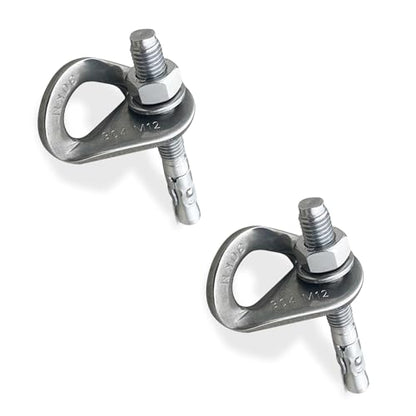 2 Set 304 Stainless Steel Climbing Anchor Bolt, 30KN Rock Climbing Bolt Hanger, Climb Fastening Bolt Safe Fixed Point, Rock Climbing Holds - color: 2 sets