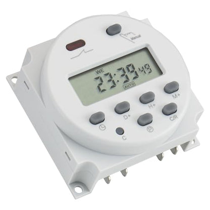 Baomain Time Switch Relay,Digital LCD Programmable Timer,110V AC Input,200-250V 16A Output,28 Programs Daily/Weekly Schedule,CN101A for Lighting and Equipment Control (Pack of 4) - size: Timer (Pack of 4)