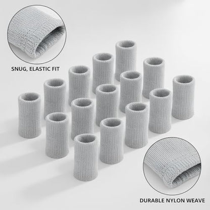 10-Pack Nylon Finger Sleeves for Basketball & Football, Snug Fit, Durable Sports Cover - color: Gray