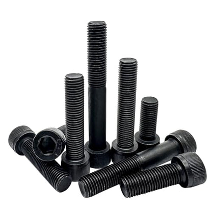 M10-1.25 x 35mm Socket Head Cap Screws Bolts,12.9 Grade Carbon Steel Hex Socket Cap Cup Fine Thread Screws Bolts,Black Oxide Finish(4Pcs) - size: M10-1.25 x 35mm