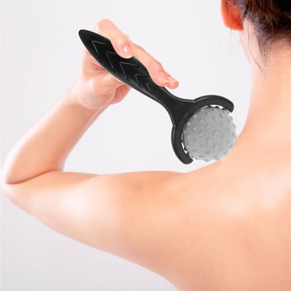 Cabilock Handheld Muscle Massage Stick with Trigger Point Roller Ball, Palm Back Massager for Muscle Relaxation and Fitness, Portable Therapy Tool for Yoga and Travel