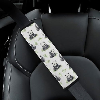 Universal Soft and Comfortable Seat Belt Cover for Adults and Children, Most Cars, 2 Pack Cute Pandas Leaf Seat Belt Covers Cushion Neck and Shoulder Support - color: Pattern 208