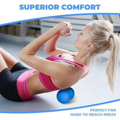 KYKJEYDD Peanut Massage Ball, Double Lacrosse Ball for Trigger Point | Silicone, Deep Tissue & Myofascial Release, for Neck, Back, Feet, Spine, Yoga & Office Use