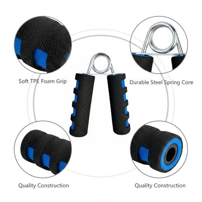 Adjustable Hand Grip Strengthener with Ergonomic TPE Foam Handles for Forearm & Finger Exercise - color: Black