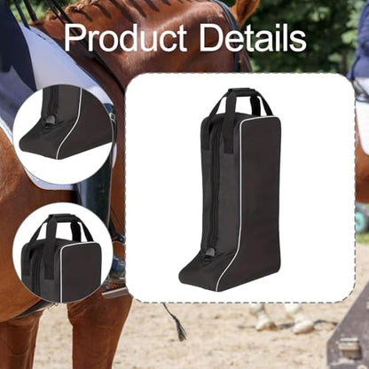 kowaku Equestrian Pack Equipment Horse Riding Tall Boot Bag Horsewhip Shoes Organizer with Handle Shows Sports Carry Pouch Boot Bag