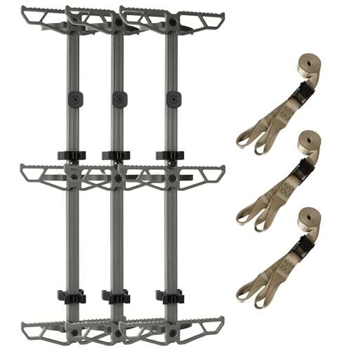 30" Climbing Sticks,Lightweight Aluminum Treestand Climbing Sticks for Hunting,Non-Slip TreeStand Climbing Steps for Saddle Hunting Sticks Kit (3-Pack)