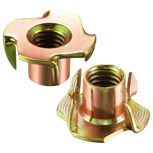 Wensilon 100pcs M5x8 T-nut Yellow Four-jaw - for Home, Hotel Outdoor Threaded Insertion - color: Yellow, size: M5