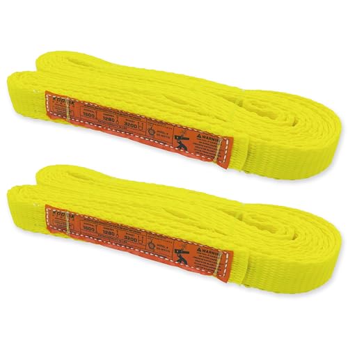 1-Ply Lifting Sling Straps 1”x 15ft - 1650lbs Vertical Capacity Heavy Duty Flat Eye Lift Sling, for Rigging Moving Towing Hoisting -2Pack - Kodiak Straps - color: 2 PACK, size: 1inch x 15ft