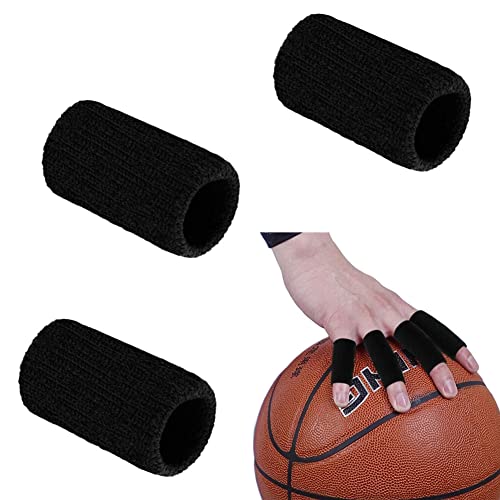 Honkenda 20 Pack Finger Sleeves Protectors for Basketball Tennis Baseball Badminton Volleyball, Sport Elastic Compression Splints Thumb Sleeves for Pain Relief Arthritis Trigger Finger (Blue Black)