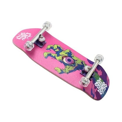 SPITBOARDS® 34mm Fingerboard Oldschool Cruiser Pro Complete Setup, Pre-Assembled 5-Layer Wood, Pro Trucks, Soft Urethane 60D Bearing Wheels, Real-Wear Graphics, Lasered Foam Tape 'Slimey Hand' - color: Slimey Hand