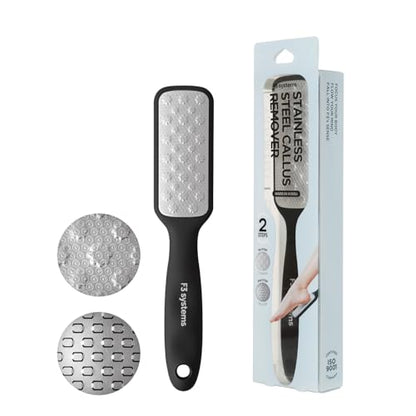 2Steps Stainless Steel Callus Remover, Effective for Thick Callus and Cracked Feet Pedicure Rasp, Remove Hard Skin, Grater Foot File, Foot Scrubber, Professional Foot Care
