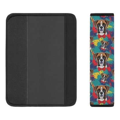 Universal Fit Cute Boxer Dog Car Seat Belt Pad for Elderly Support, Stroller Pushchair High Chair, 1 Pair Shoulder Harness Cover Neck and Shoulder Support - color: Pattern 1186