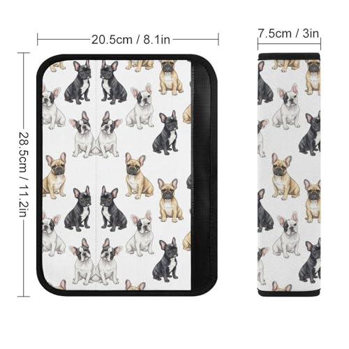 Universal Soft and Comfortable French Bulldog Dog Seat Belt Shoulder Pad for Girls and Boys, Most Cars, 2 Pack Seat Belt Covers Cushion Shock Absorption - color: Pattern 1269