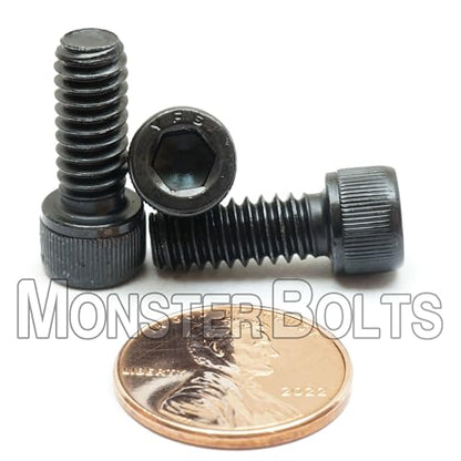 MonsterBolts - 1/4"-20 x 5/8" Socket Head Screws, ASTM A574, Alloy Steel, Black Oxide, 10 Pack - size: 0.625 In. (5/8")