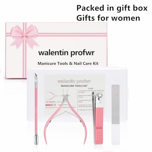 Nail Clippers Set Women Manicure Kit Nail Cuticle Kit with Nail Clippers Nail Cuticle Trimmer Pusher Glass Nail File Nail and Cuticle Care Kit Travel Nail Set Manicure Tools Cuticle Set Gift for Women