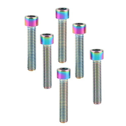 6Pcs Bike Screws M6x10 12 16 18 20 25 30 35mm Stainless Steel Socket Head Cap Allen Hex Bolt (Ranibow, M6 x35mm) - color: Ranibow, size: M6 x35mm