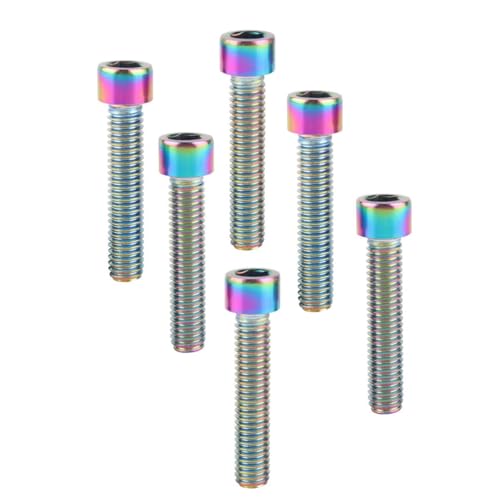 6Pcs Bike Screws M6x10 12 16 18 20 25 30 35mm Stainless Steel Socket Head Cap Allen Hex Bolt (Ranibow, M6 x30mm) - color: Ranibow, size: M6 x30mm
