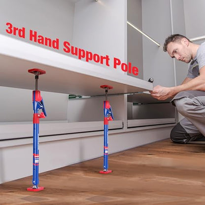 WORKPRO Cabinet Jack Support Pole, 23-5/8" to 45-1/4" Steel Telescopic Quick Support Rod Adjustable 3rd Hand Support System with 154 lbs Capacity for Cabinet Jack, Drywall Jack& Cargo Bars, 2-Pack - size: Medium-23.6"-45.3" 2PC