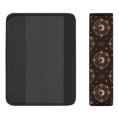 Universal Fit Sun Moon Altar Witch Witchcraft Tarot Card Spiritual Seat Belt Shoulder Pad for Adult Use, Most Cars, 1 Pair Harness Pads Strap Anti-Slip Pad - color: Pattern 134