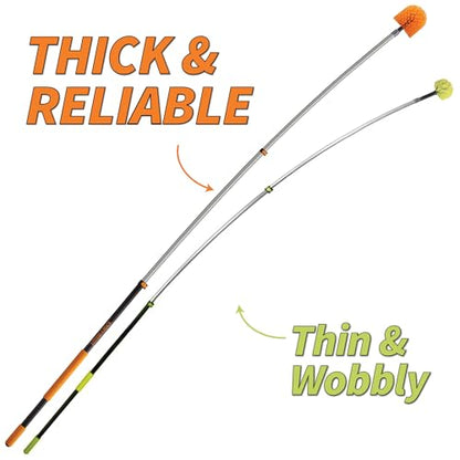 4-12 ft Long Telescopic Extension Pole // Multi-Purpose Extendable Pole with Universal Twist-on Metal Tip // Lightweight and Sturdy // Best Telescoping Pole for Painting, Dusting and Window Cleaning - size: 12 feet